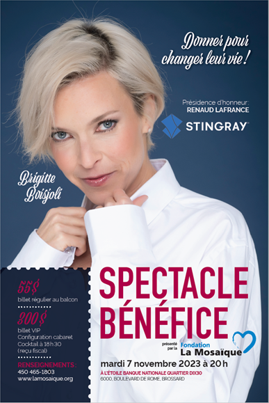 Affiche Spectacle-benefice Brigitte Boisjoli